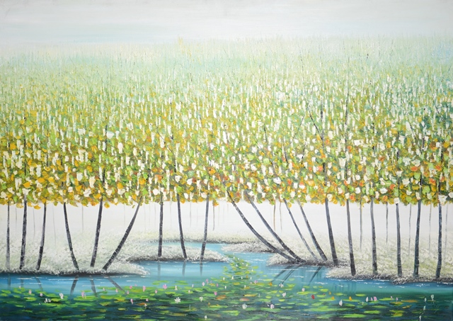 Tranh Sơn Dầu Rừng Lá Thấp